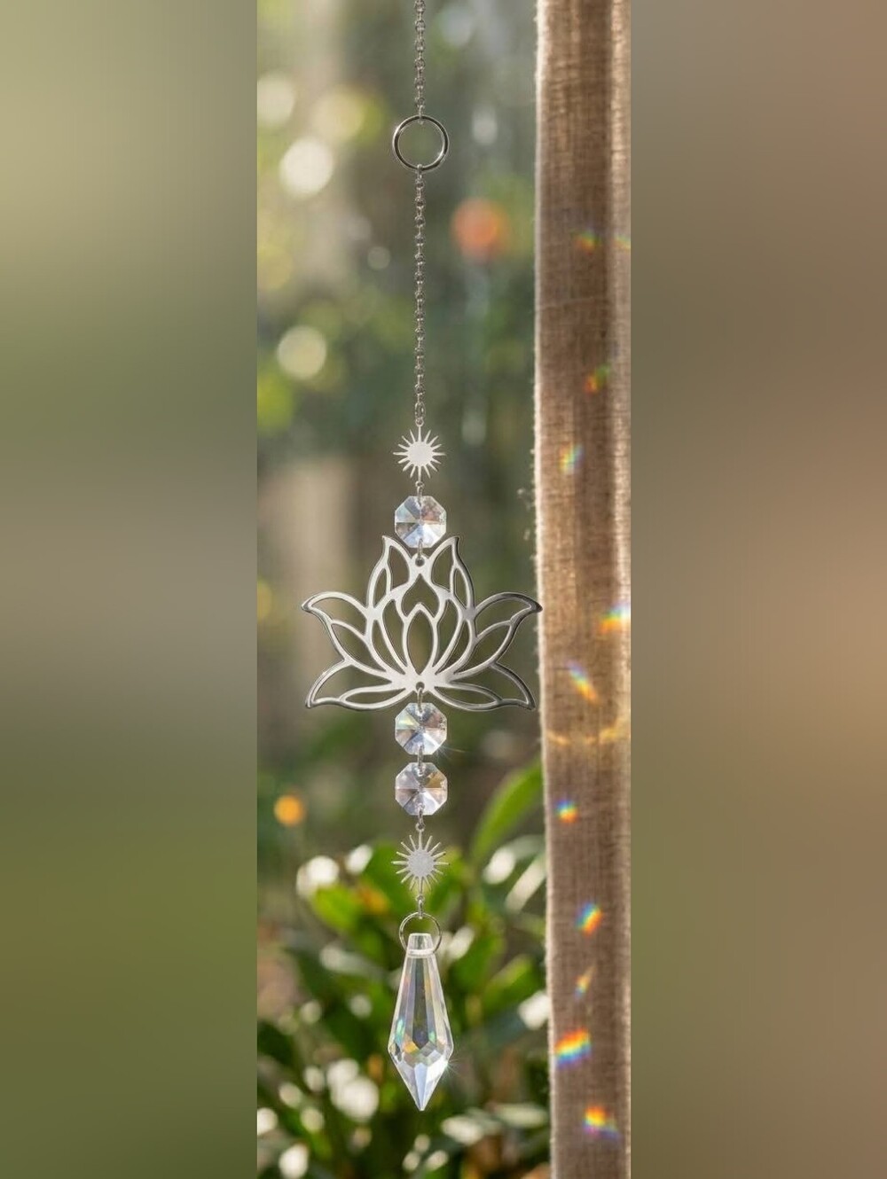 Aurora Lotus Sun Catcher ✨ Rainbow Crystal ✨ Boho Decor